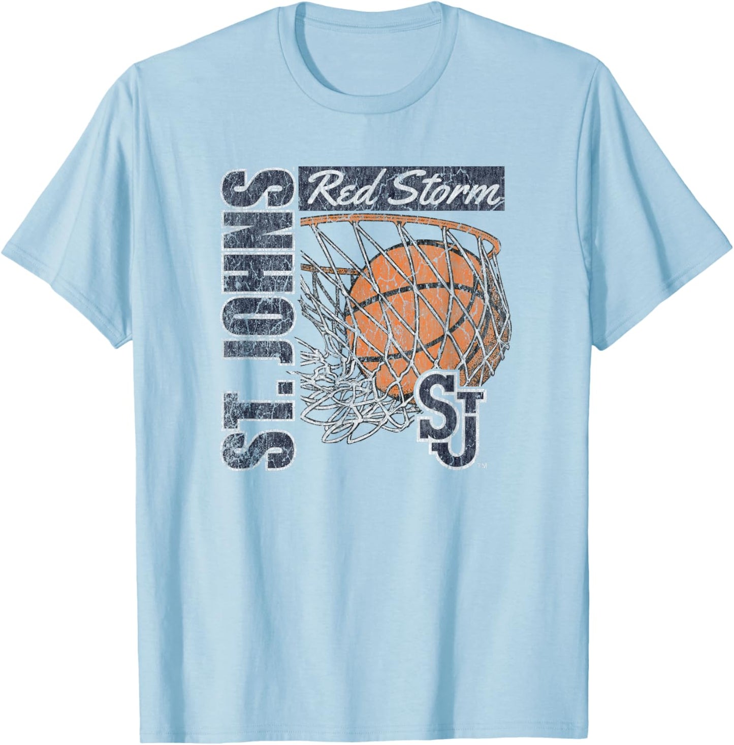 St. John's Red Storm Vintage Basketball 90's Red T-Shirt - T-Shirt | Light Blue