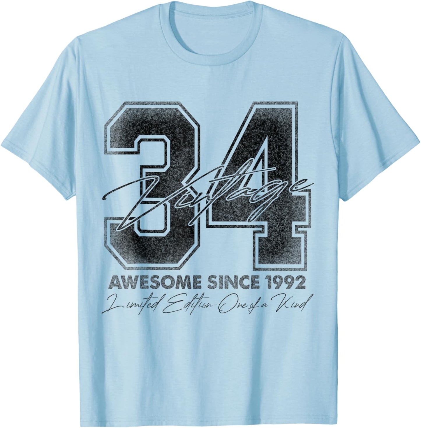 34 Year Old Gifts Vintage 1992 Limited Edition 34th Birthday T-Shirt - T-Shirt | Light Blue