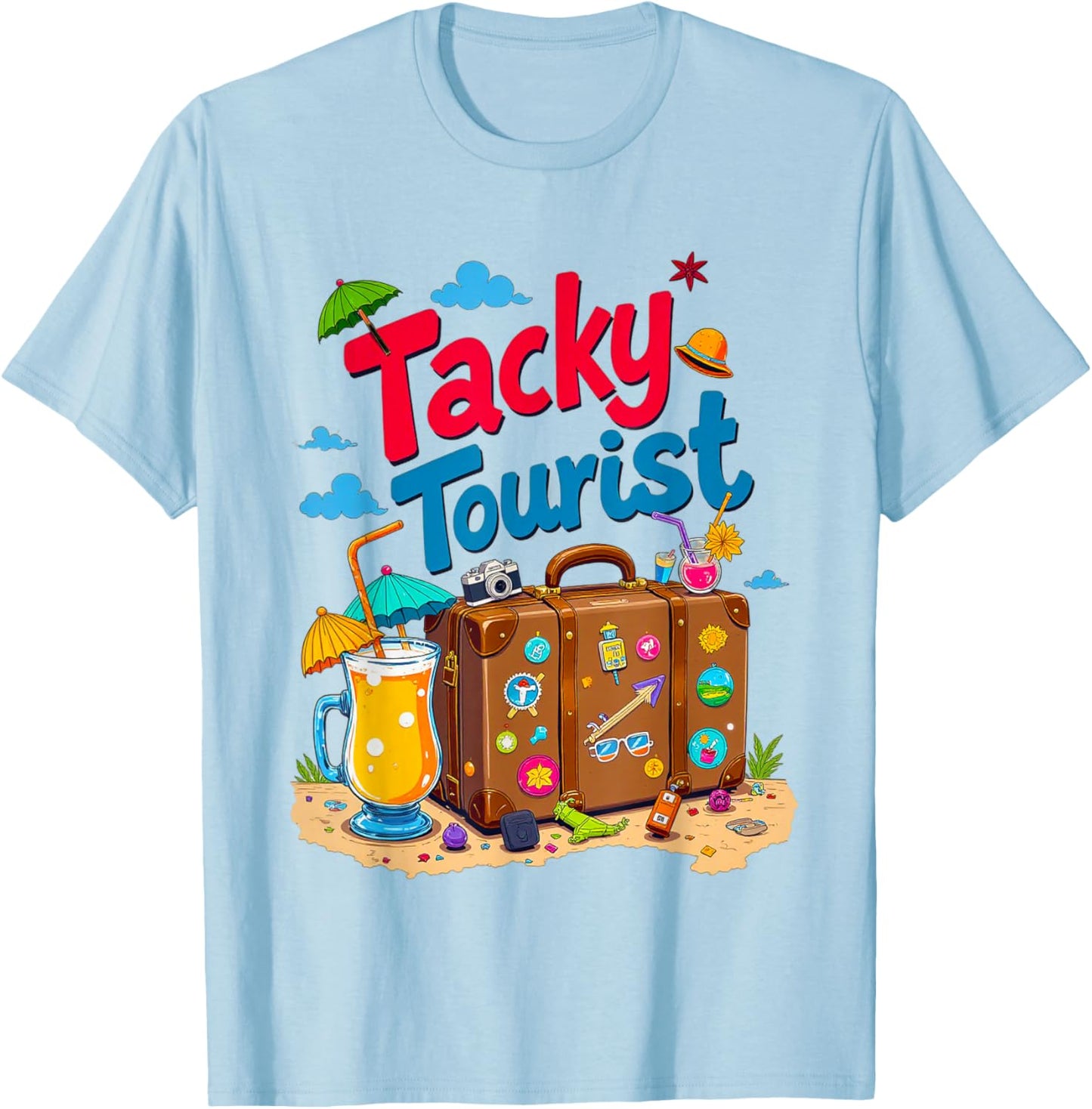 Tacky Tourist Day Outfit Tacky Tourist Costume Idea Tacky T-Shirt - T-Shirt | Light Blue
