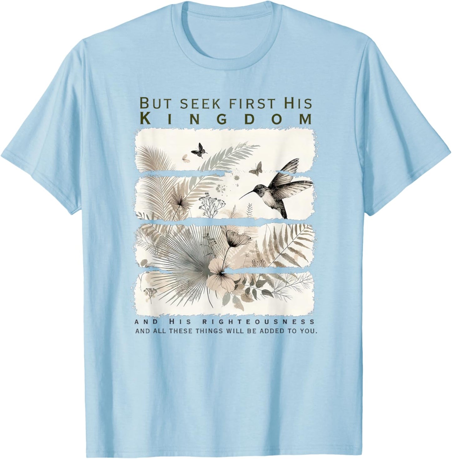 Women's Seek First The Kingdom of God Christian Bible Verse T-Shirt - T-Shirt | Light Blue