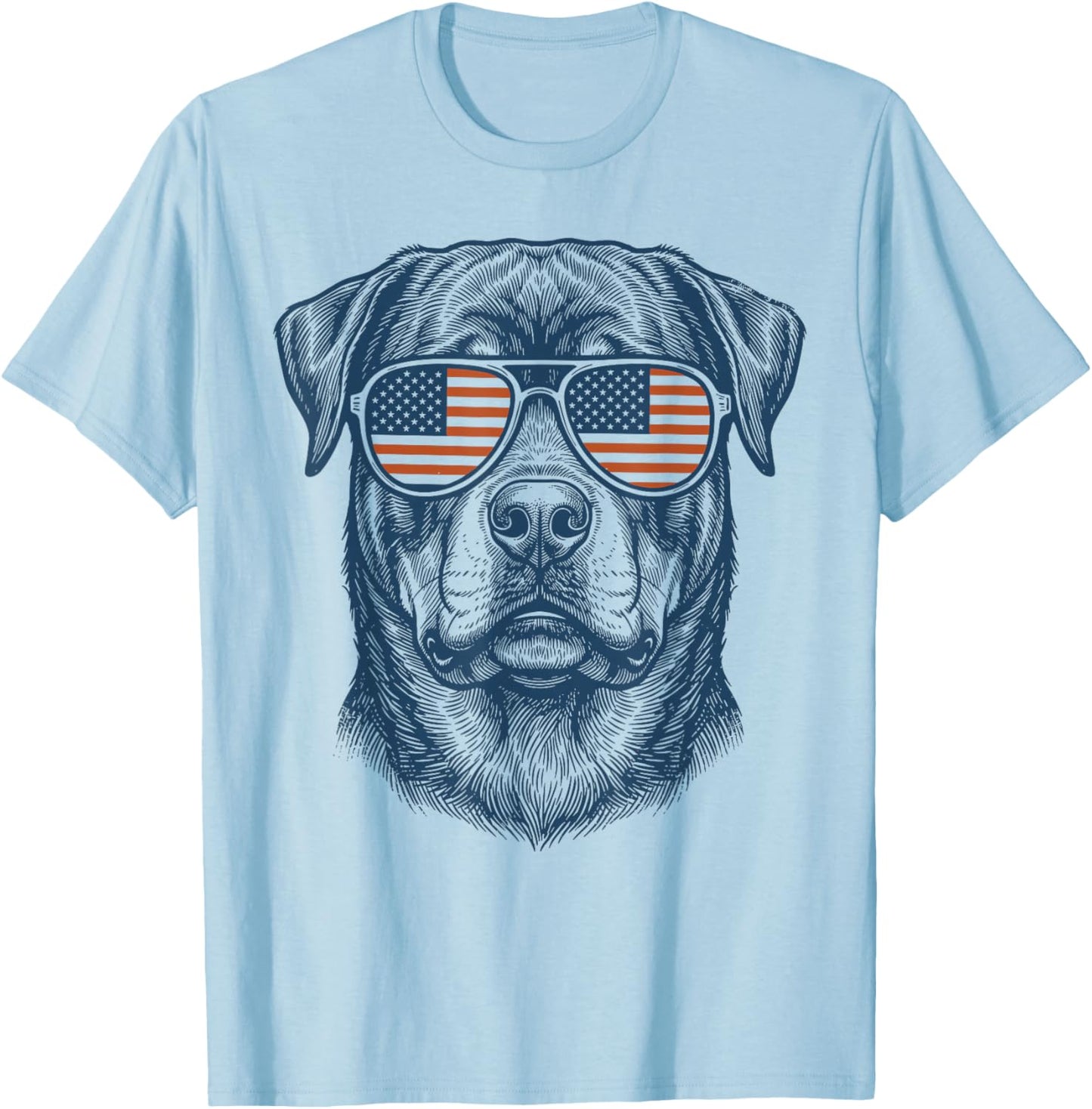 Patriotic Rottweiler Dog Mom Dad 4th July Vintage Men Women T-Shirt - T-Shirt | Light Blue
