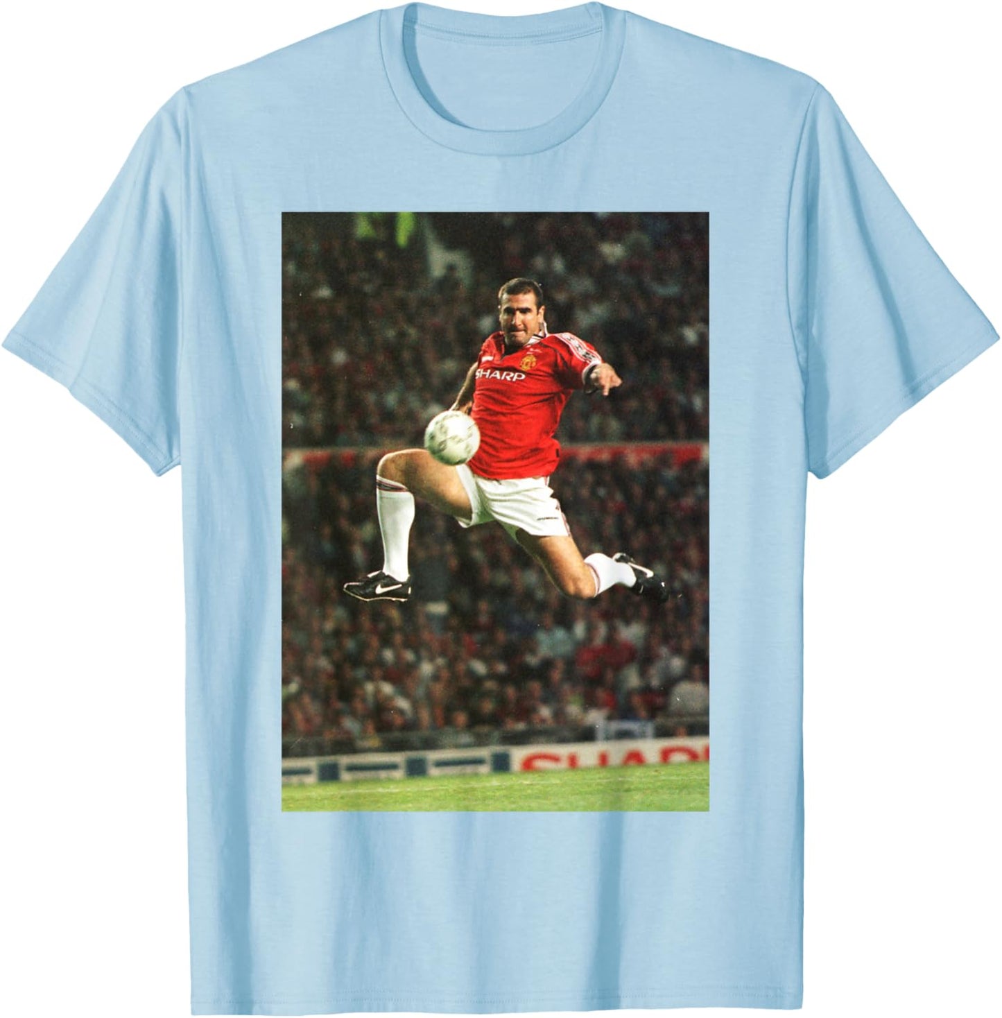 Eric Cantona Leap Manchester United Football World Cup T-Shirt - T-Shirt | Light Blue
