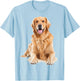 Golden Retriever Dog Graphic Pet Artwork Golden Retriever Men Women Kids T-Shirt - T-Shirt | Light Blue