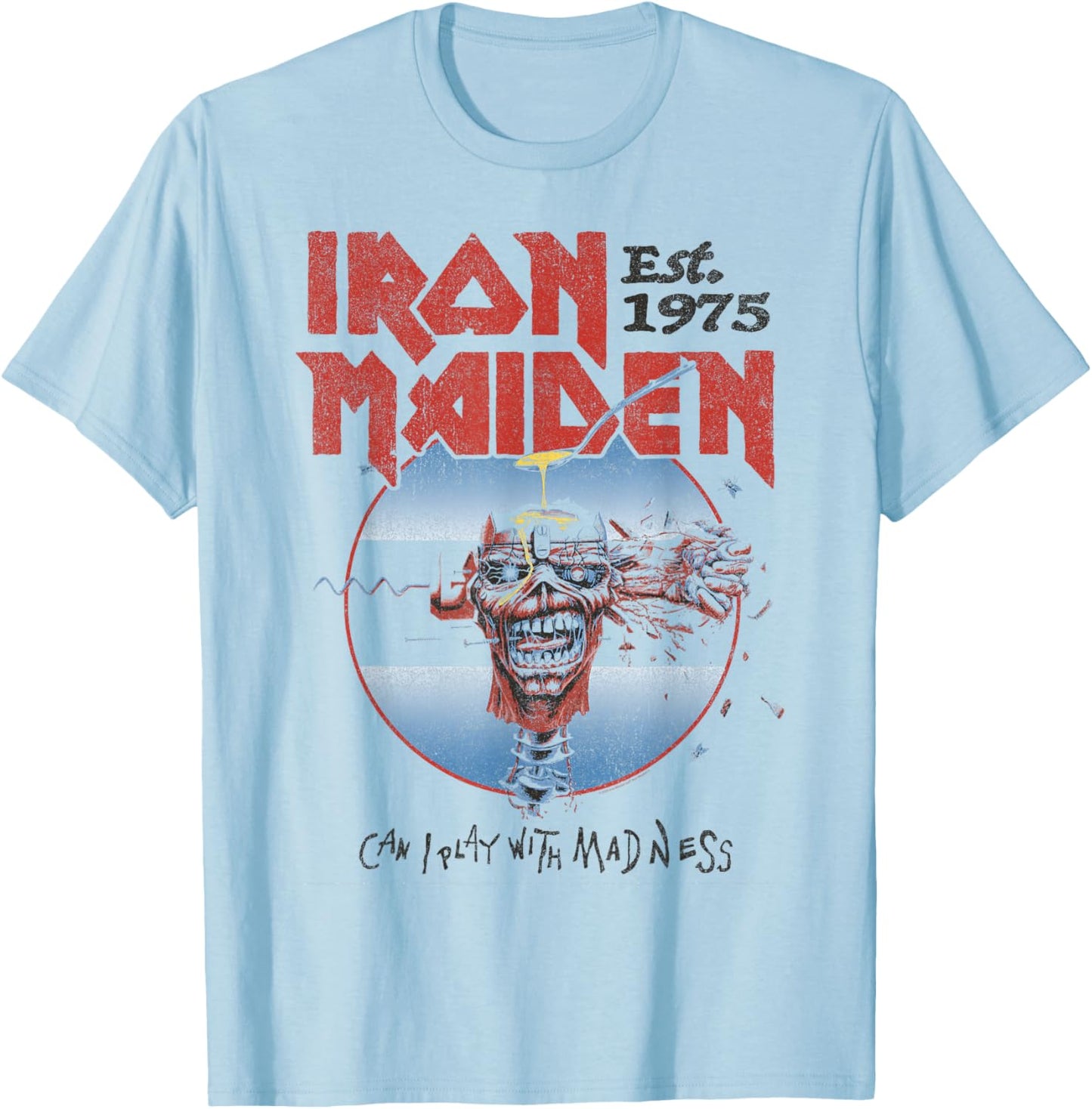 Iron Maiden - Can I Play with Madness White T-Shirt - T-Shirt | Light Blue