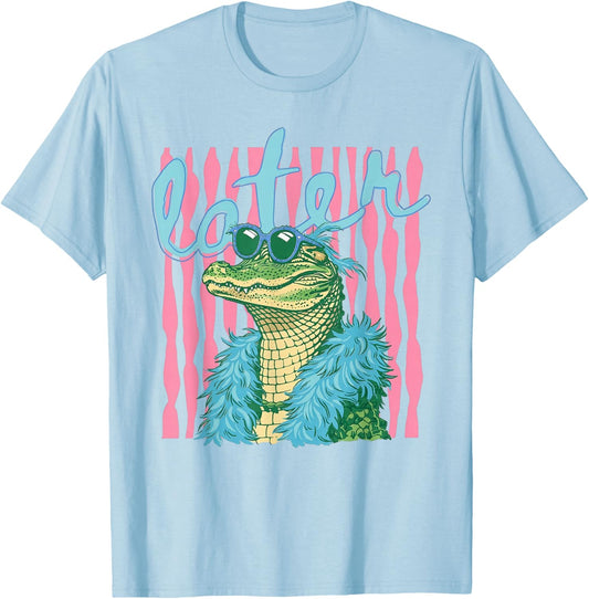 Later Gator Funny Alligator Preppy Last Day Teachers Kids T-Shirt - T-Shirt | Light Blue