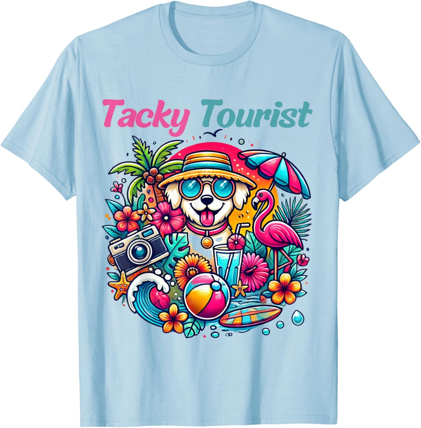 Vacay Tacky Tourist Outfit Wacky Cruise Costume Idea Tacky T-Shirt - T-Shirt | Light Blue