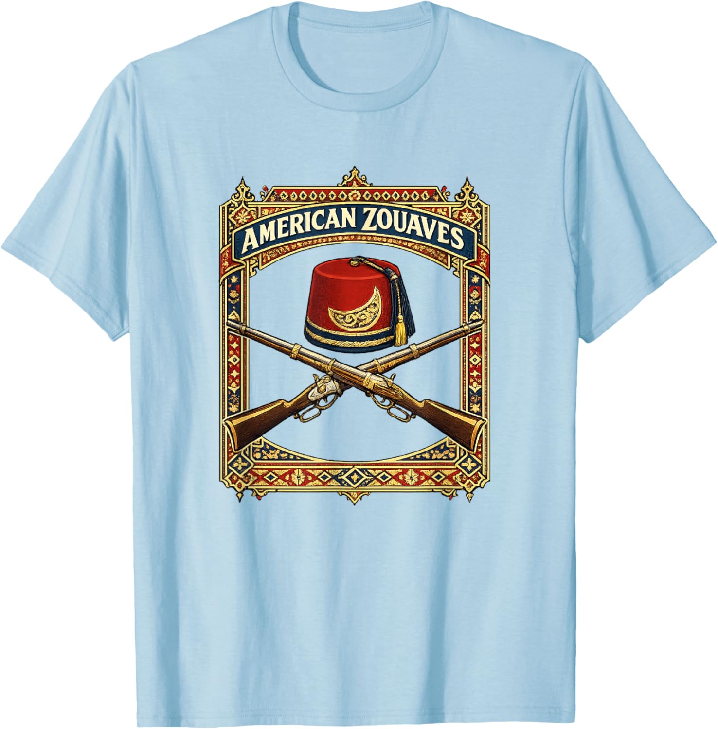 American Zouaves Civil War History Military T-Shirt - T-Shirt | Light Blue