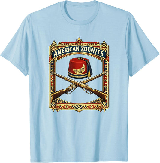 American Zouaves Civil War History Military T-Shirt - T-Shirt | Light Blue