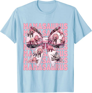 Mamasaurus Triceratops Mama Dinosaur Mom Mother's Day T-Shirt - T-Shirt | Light Blue