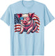 Pig Animals Lover American Flag Patriotic Sunglasses Vintage T-Shirt - T-Shirt | Light Blue