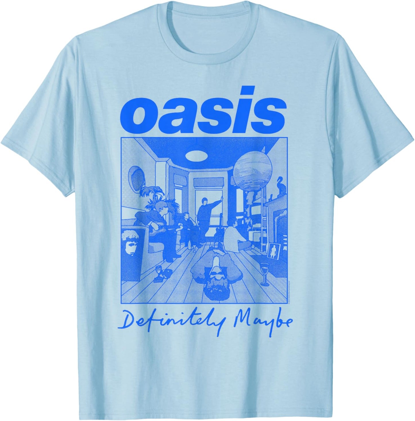 Oasis – Definitely Maybe Illustration T-Shirt - T-Shirt | Light Blue