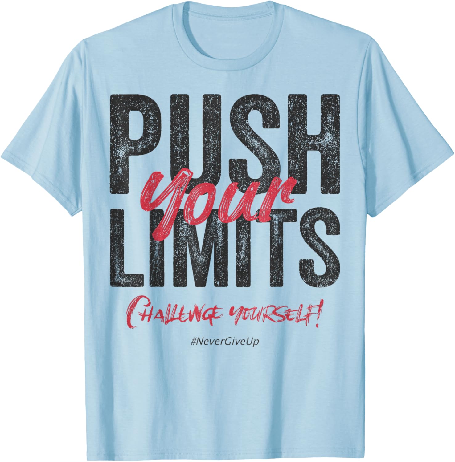 Y2K Fitness Quote Gym Training Discipline Yoga Sport Workout T-Shirt - T-Shirt | Light Blue