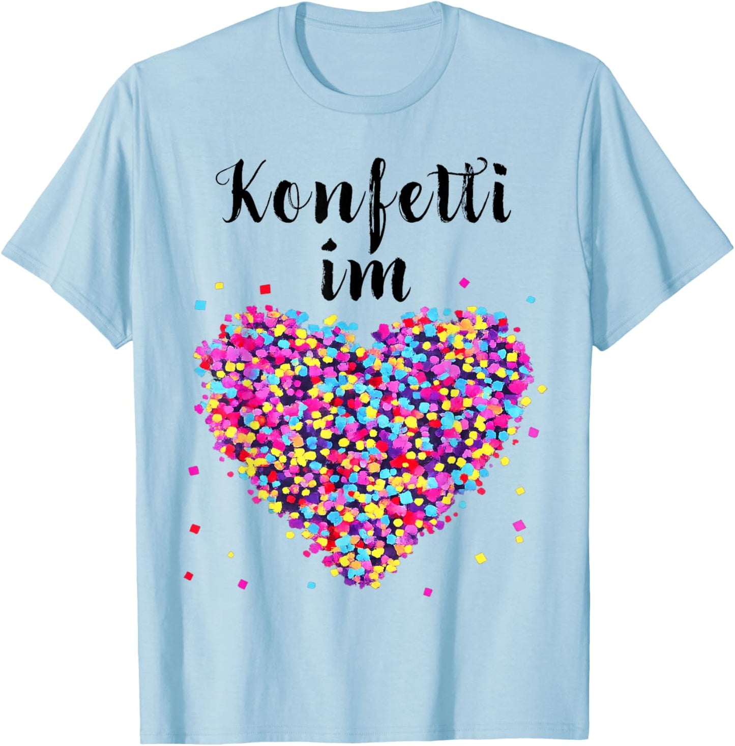 Confetti in Heart Fancy Dress Carnival Confetti Costume Outfit T-Shirt - T-Shirt | Light Blue