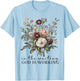 In The Waiting God Is Working Vintage Floral Christian Gift T-Shirt - T-Shirt | Light Blue