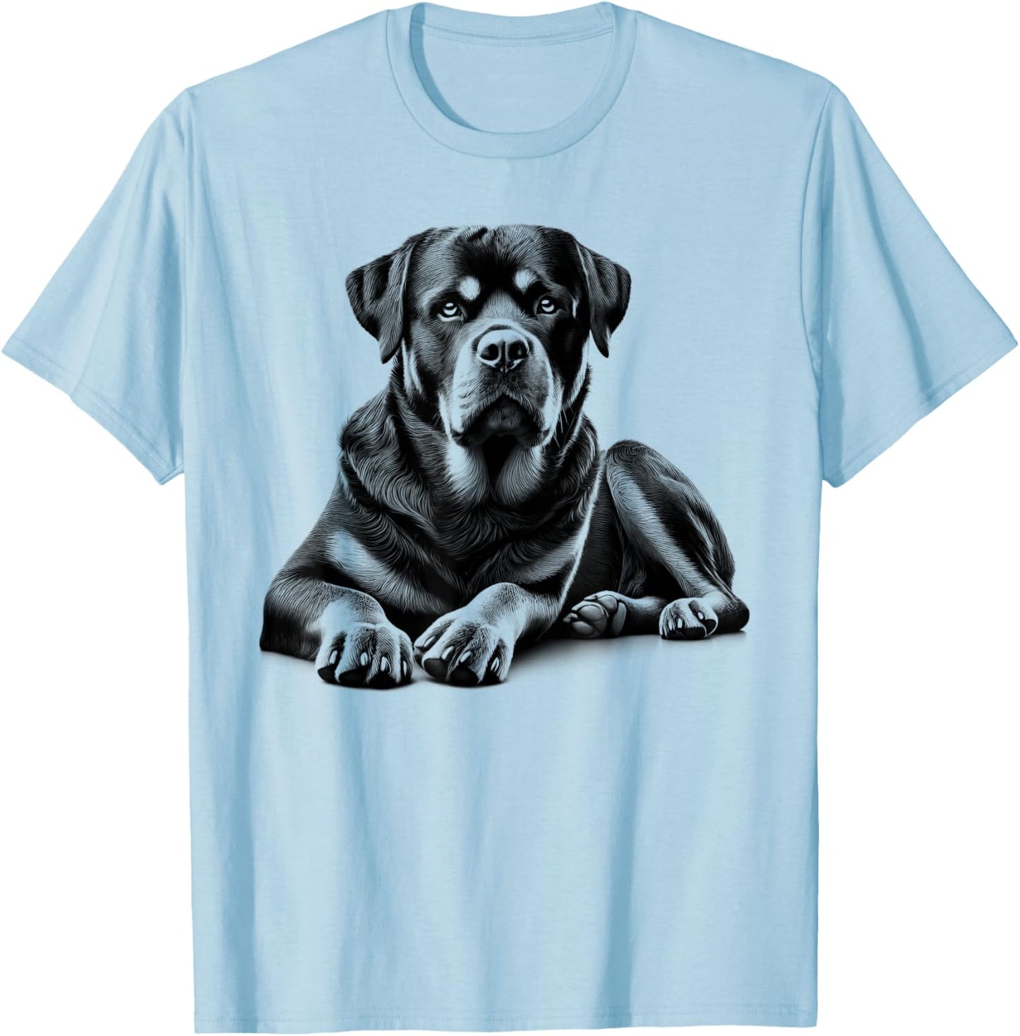Rottweiler Dog in Lying Pose T-Shirt - T-Shirt | Light Blue
