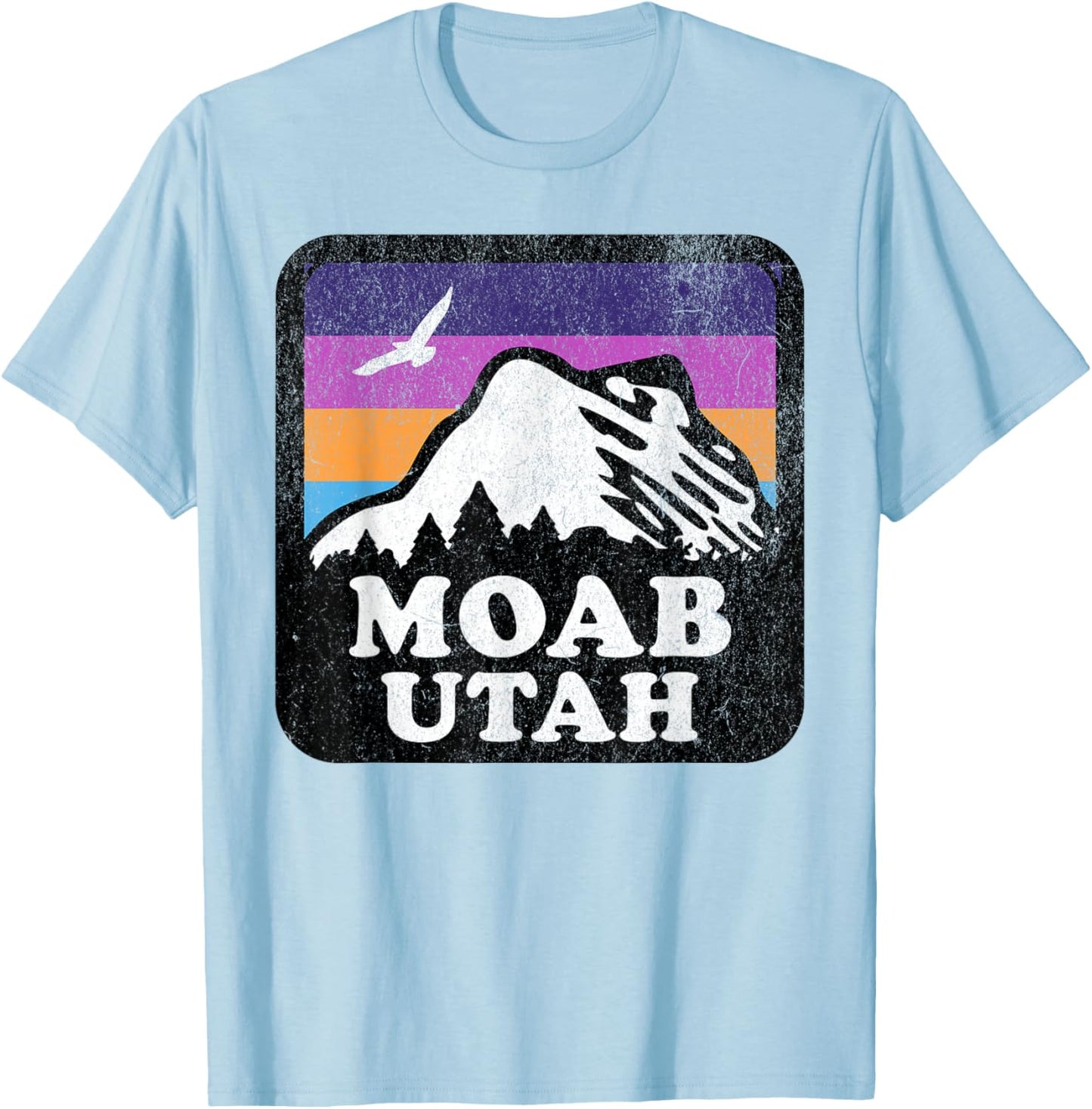 Moab Utah USA Outdoor Vintage , -Adults & Kids, Blue, Small, Short Sleeve T-Shirt - T-Shirt | Light Blue