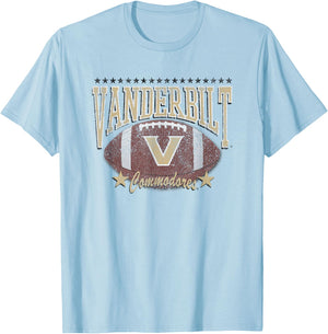 Vanderbilt Commodores Football Vintage Stars Gray T-Shirt - T-Shirt | Light Blue