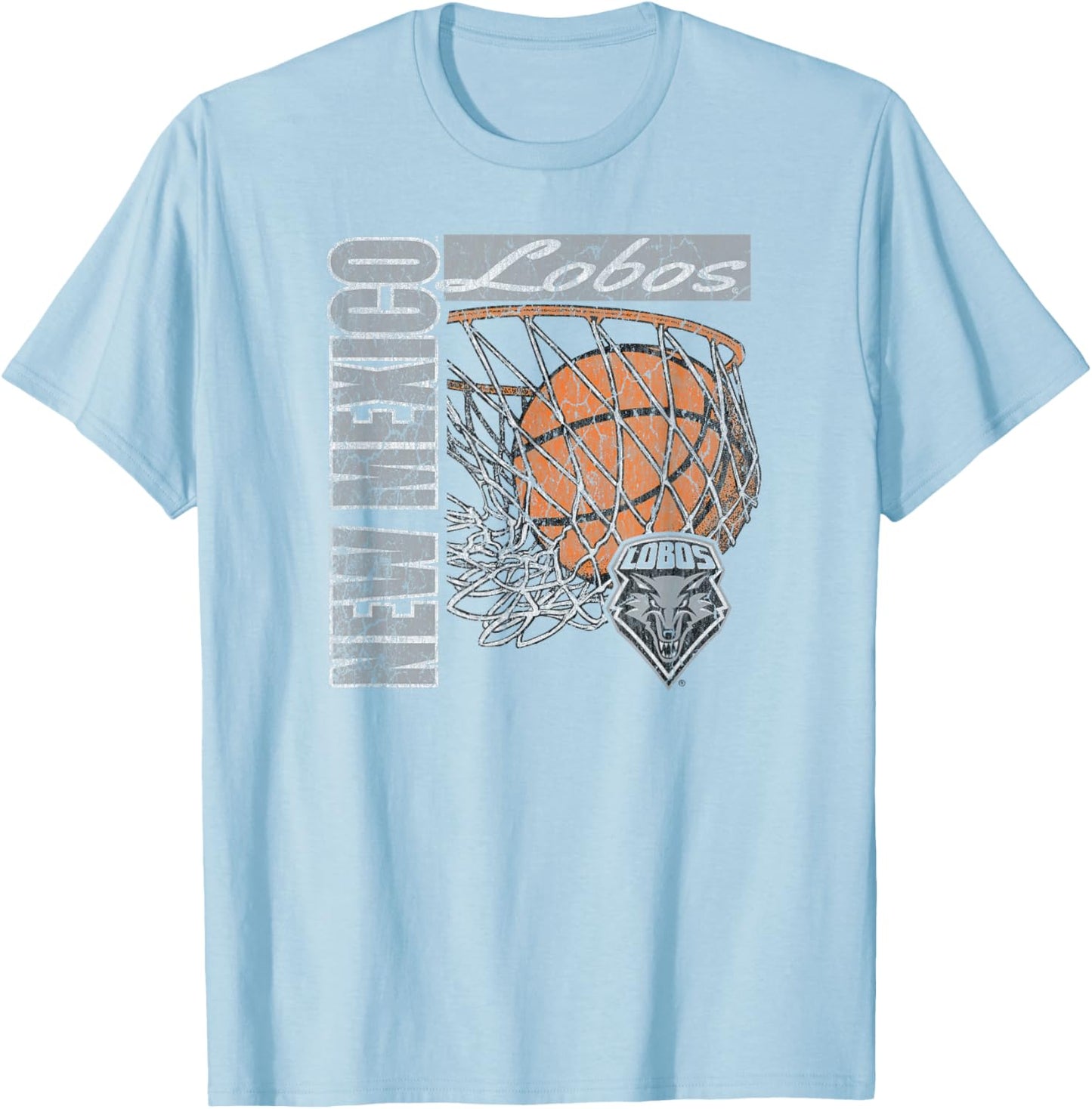 New Mexico Lobos Vintage Basketball 90's Red T-Shirt - T-Shirt | Light Blue