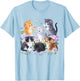 Cute Cat With Flowers For Cat Lovers Girl Women T-Shirt - T-Shirt | Light Blue