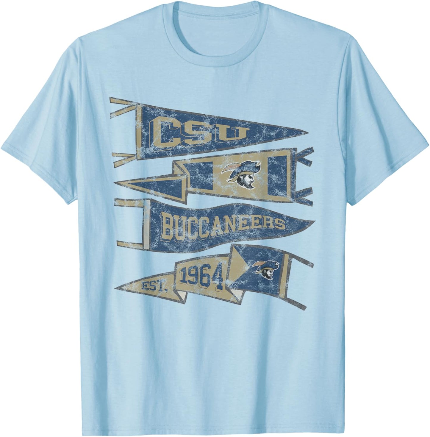 Charleston Southern University Buccaneers Pennants T-Shirt - T-Shirt | Light Blue