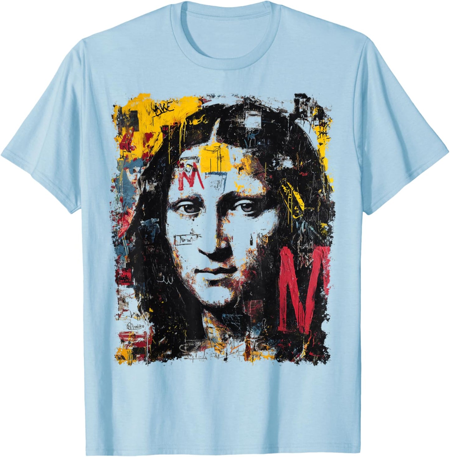Designer Abstract Art Graphic T-Shirt - T-Shirt | Light Blue