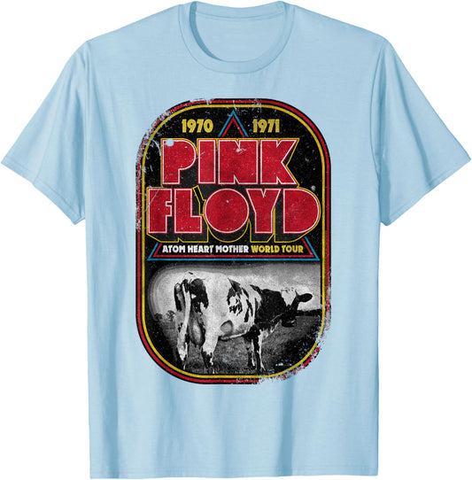 Official Pink Floyd Atom Heart Mother T-Shirt - T-Shirt | Light Blue