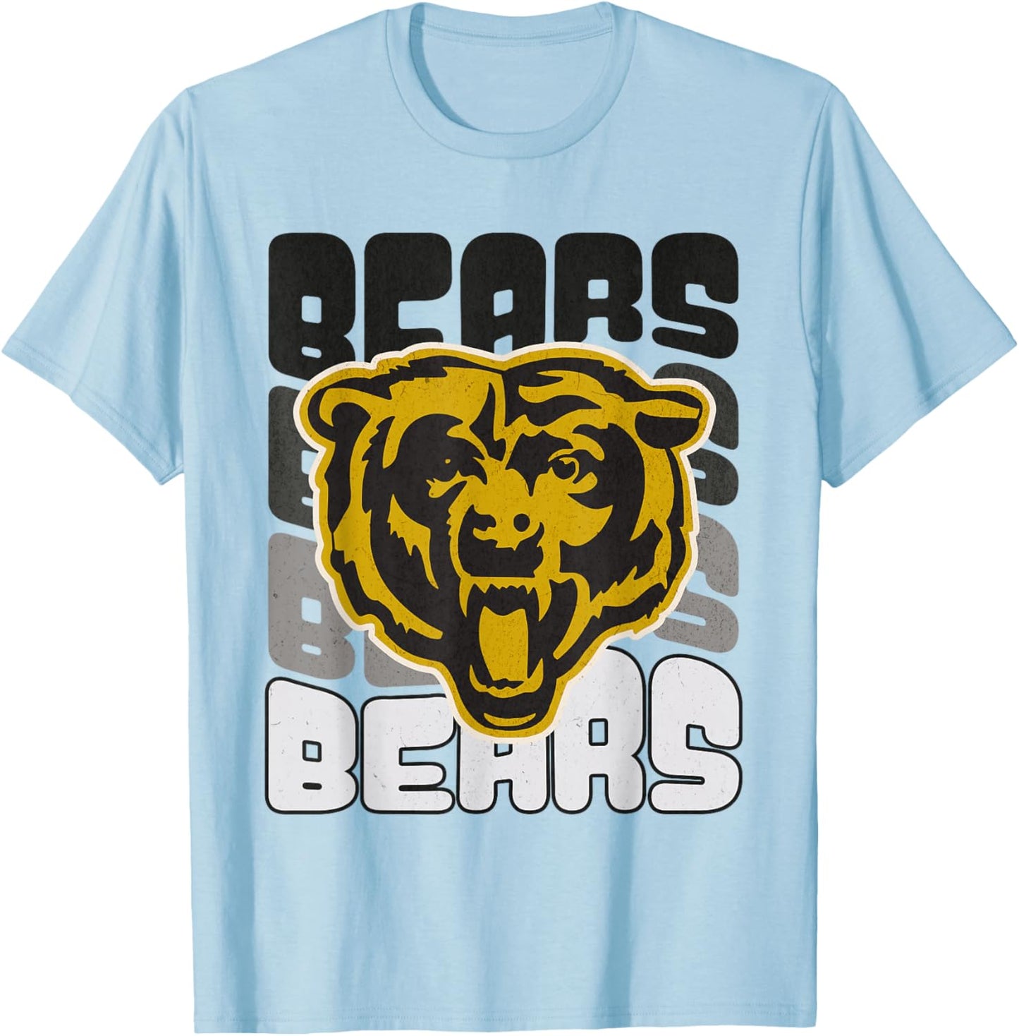 Bear Mascot School Spirit Sports Team Logo Mom Football Game T-Shirt - T-Shirt | Light Blue