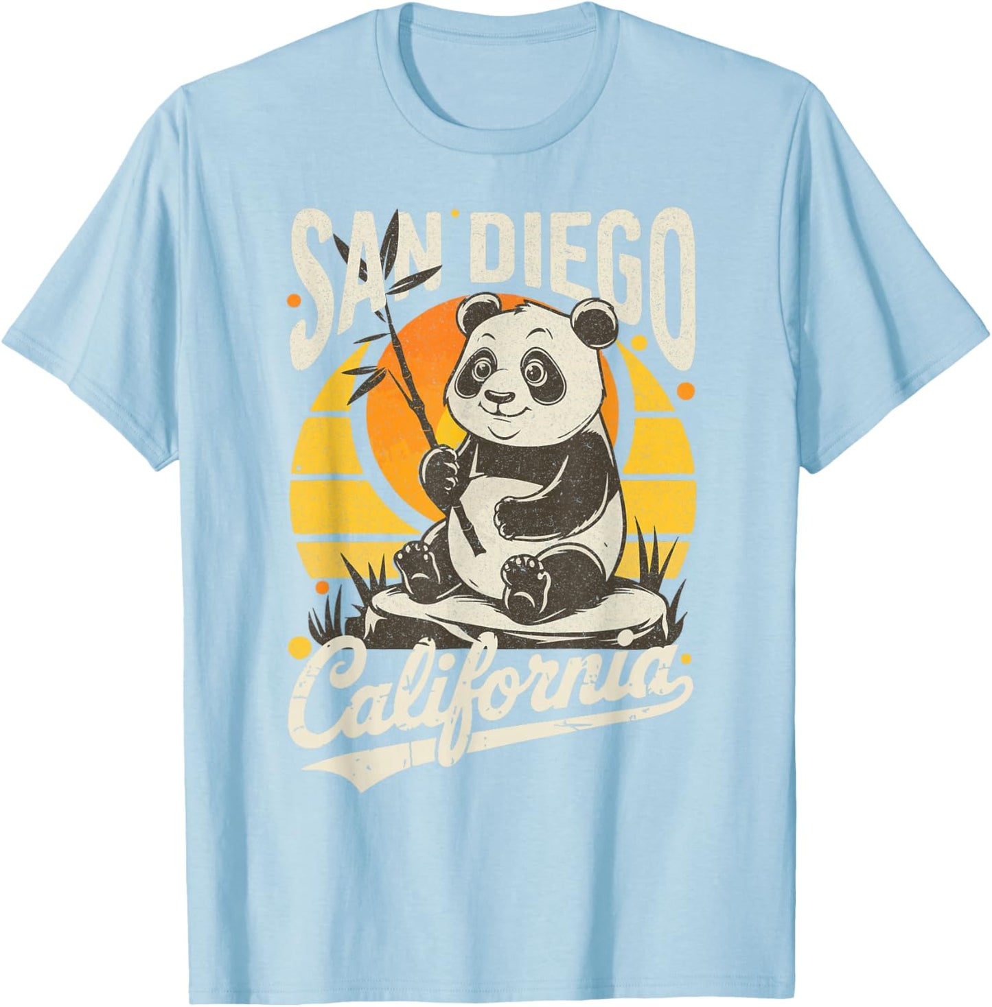 San Diego Retro Panda Zoo California State Costume T-Shirt - T-Shirt | Light Blue