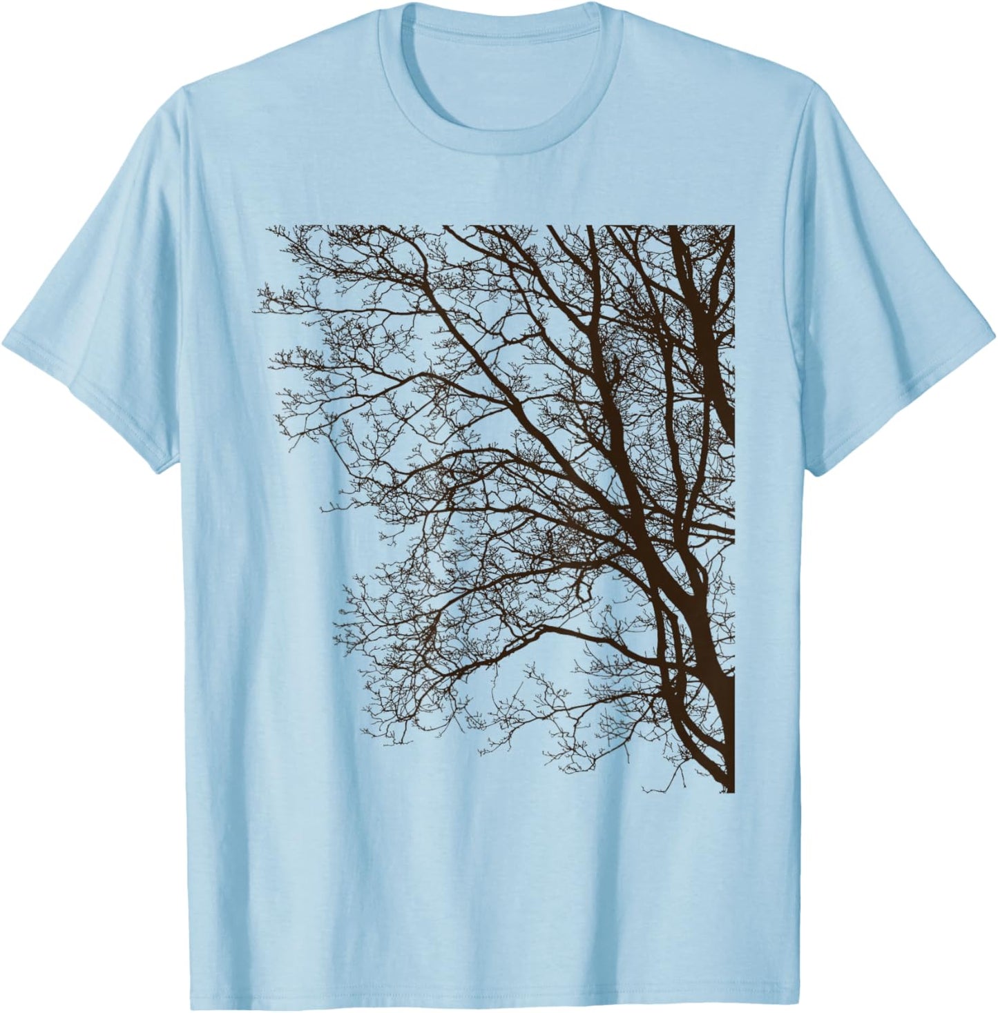 Trees Wildlife Nature Vintage Dark Forest Night -Adults T-Shirt - T-Shirt | Light Blue
