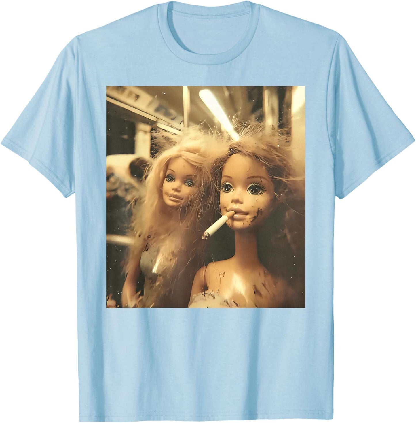 Disgusted Face Meme Doll Babe X Only Baby Love Date Fans T-Shirt - T-Shirt | Light Blue