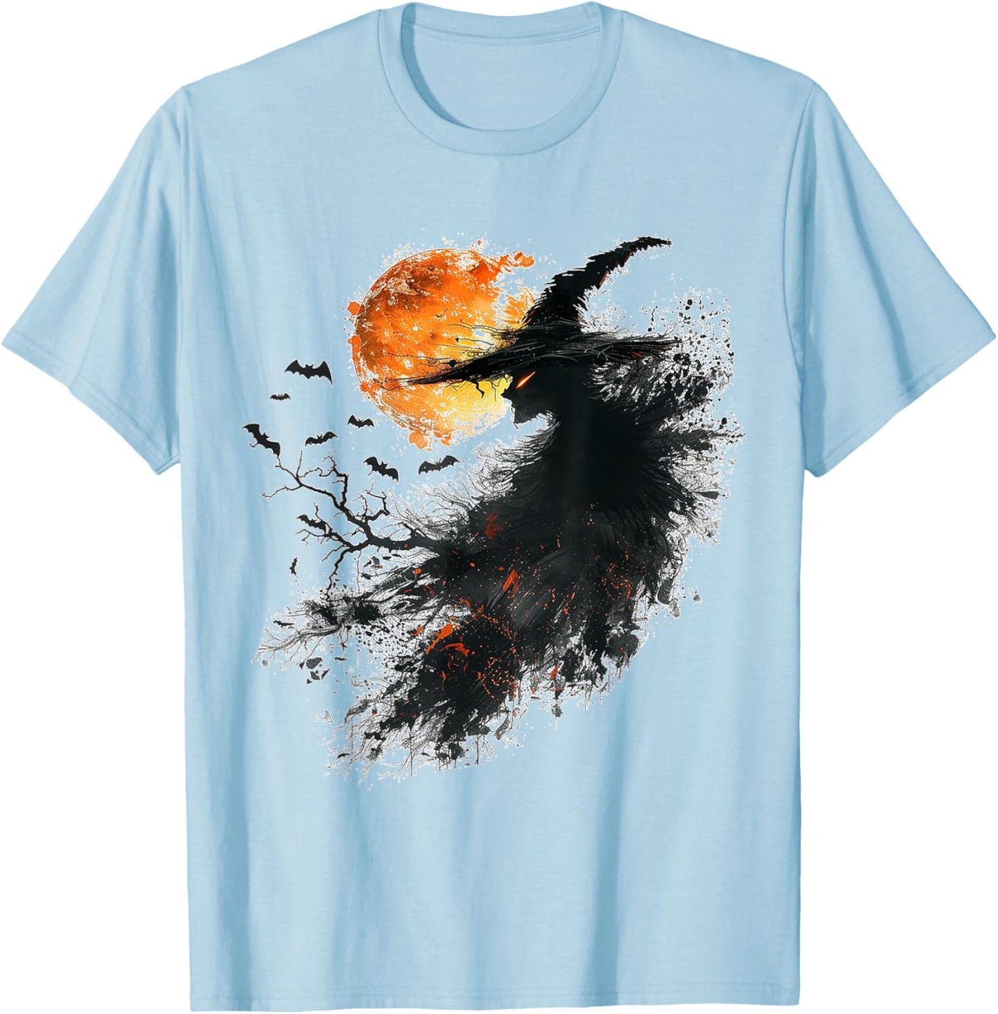 Witch Costume Halloween Graphic Art Witch T-Shirt - T-Shirt | Light Blue
