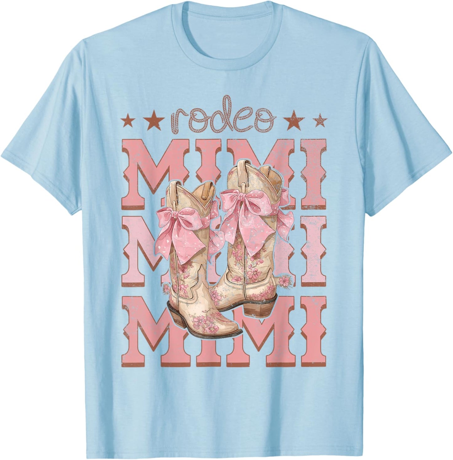 Rodeo Mimi Pink Boots Coquette Cow-Girl Birthday Party T-Shirt - T-Shirt | Light Blue