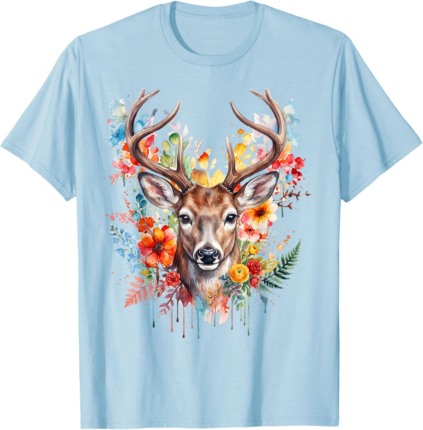 Trachtenshirt Damen Trachten Damen Outfit Hirsch T-Shirt - T-Shirt | Light Blue