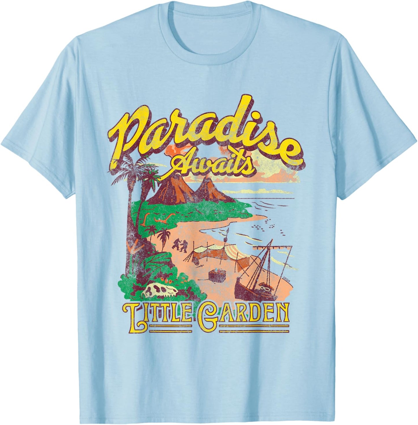 One Piece Paradise Awaits Little Garden T-Shirt - T-Shirt | Light Blue