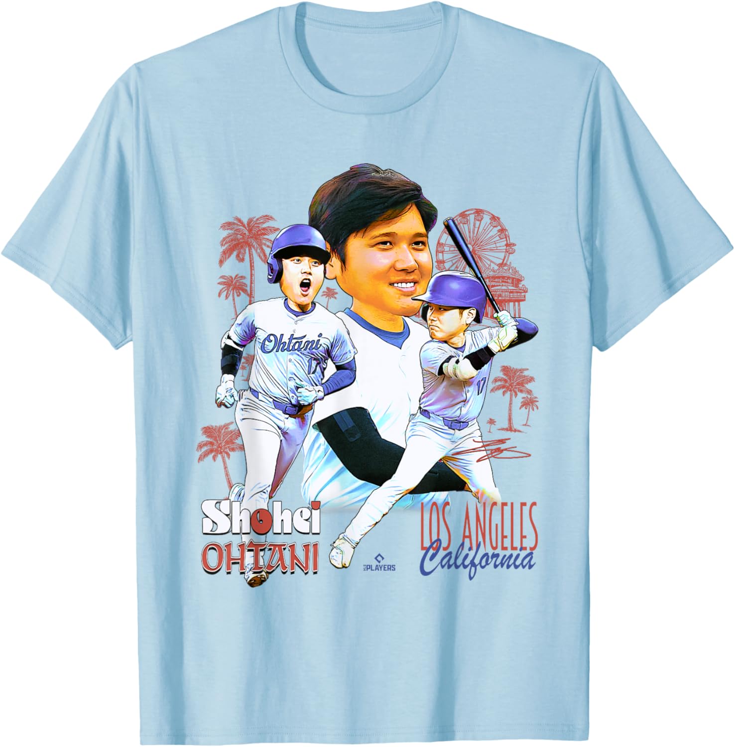 Shohei Ohtani | Los Angeles D Baseball Players | MLBSOH701K T-Shirt - T-Shirt | Light Blue