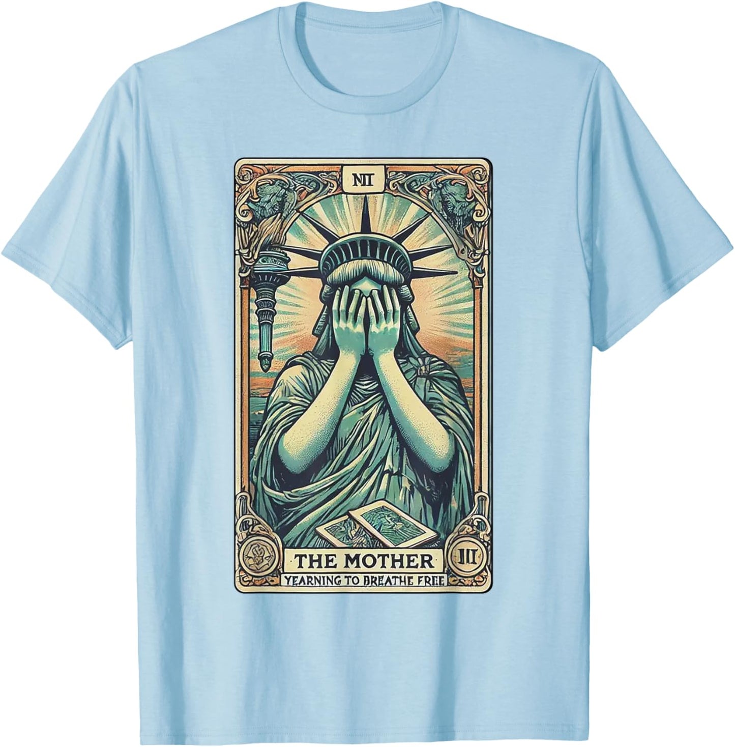 The Mother Crying Sculpture liberties T-Shirt - T-Shirt | Light Blue