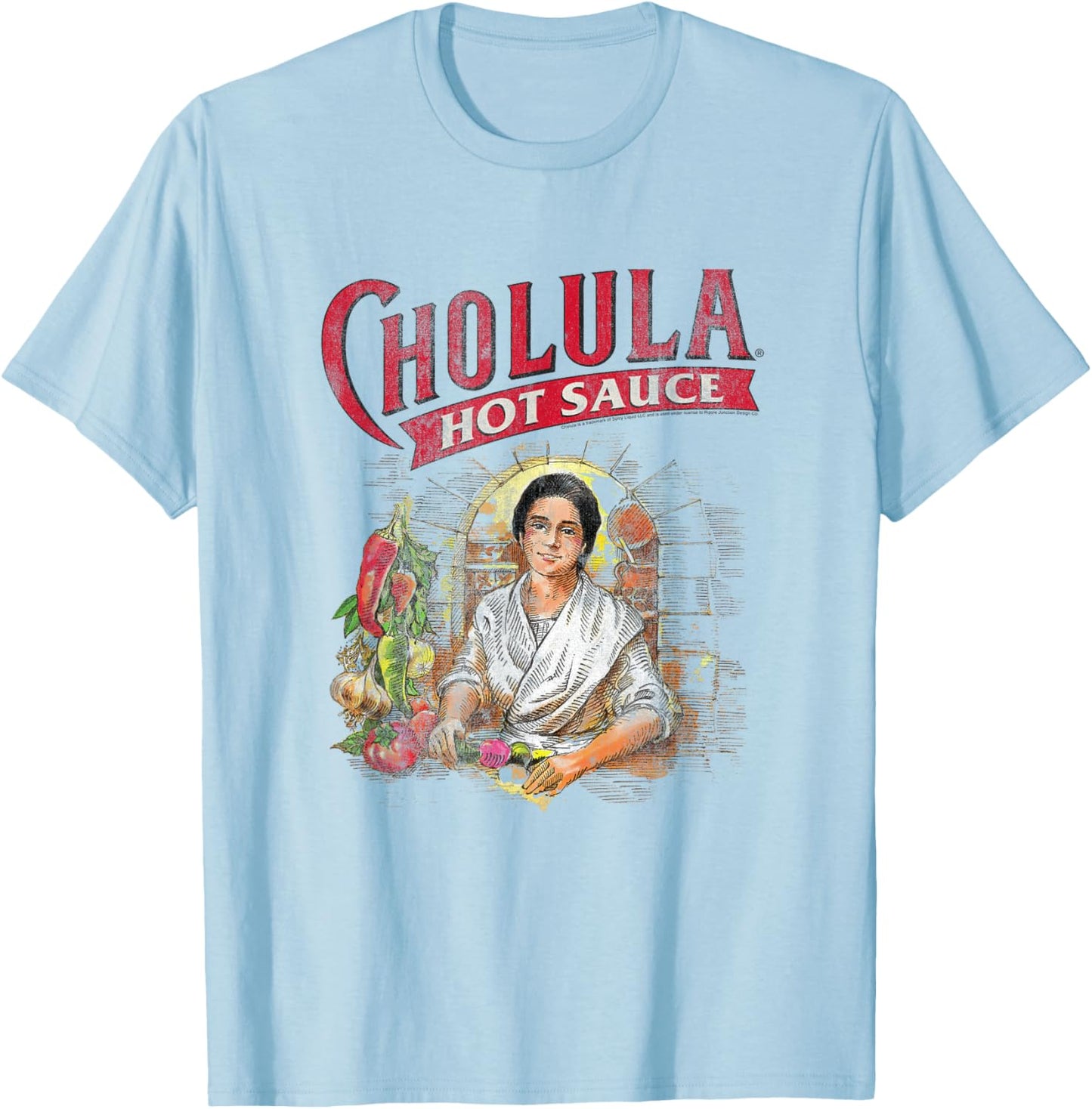 Cholula Mother Of Spices Hot Sauce T-Shirt - T-Shirt | Light Blue