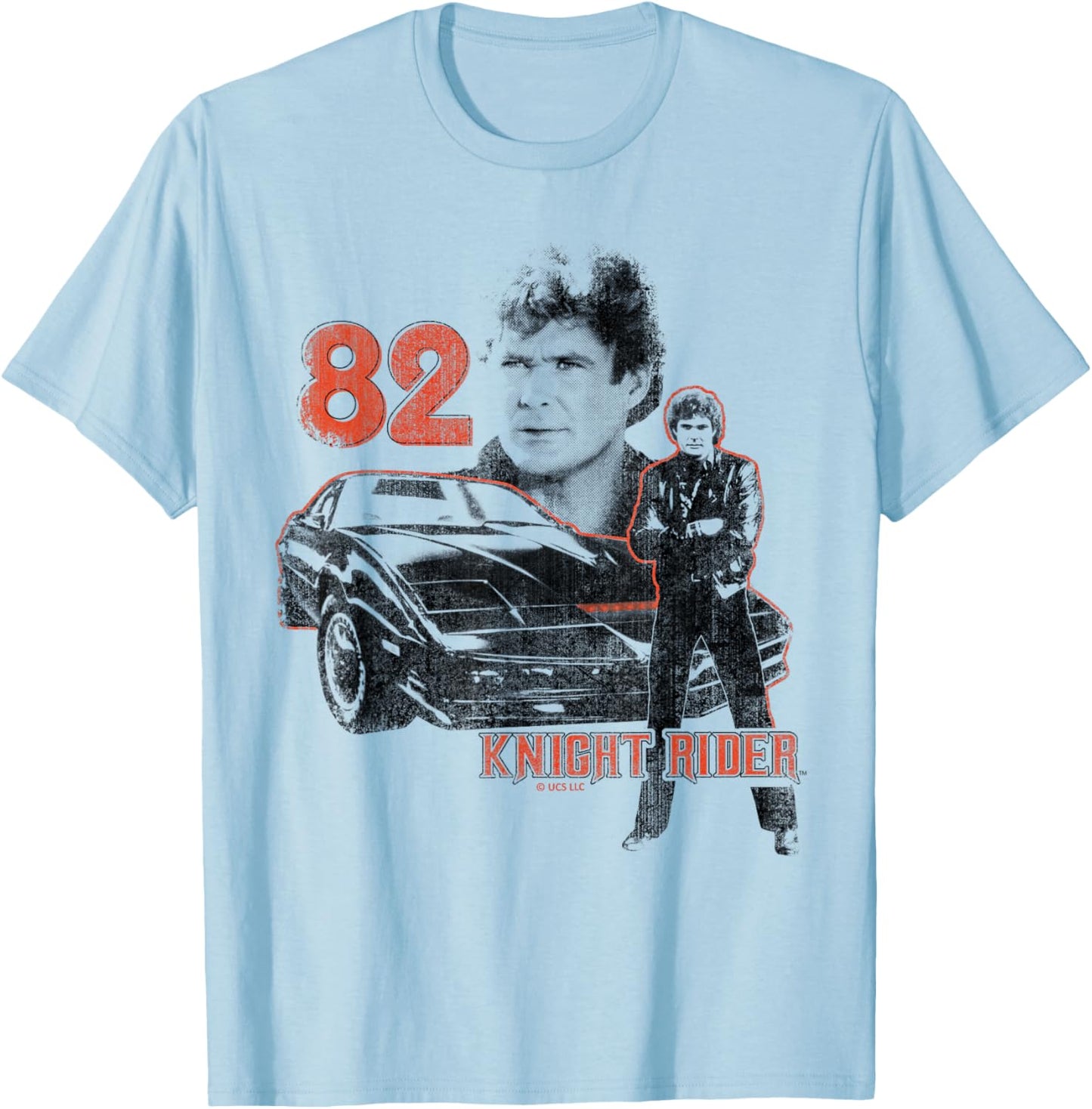 Knight Rider 82 Ikonisches Retro-Design T-Shirt - T-Shirt | Light Blue