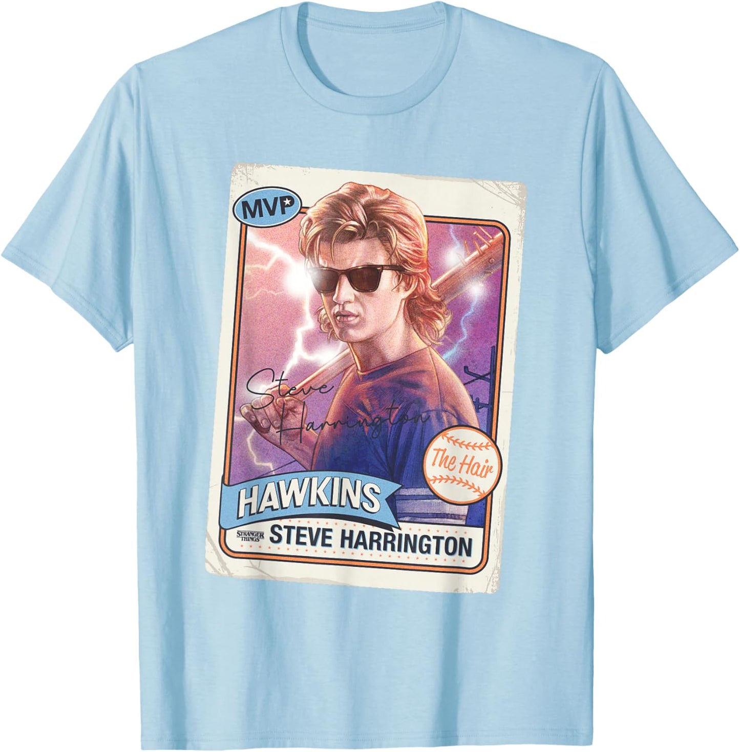 Stranger Things Harrington Hair Officially Licensed T-Shirt - T-Shirt | Light Blue
