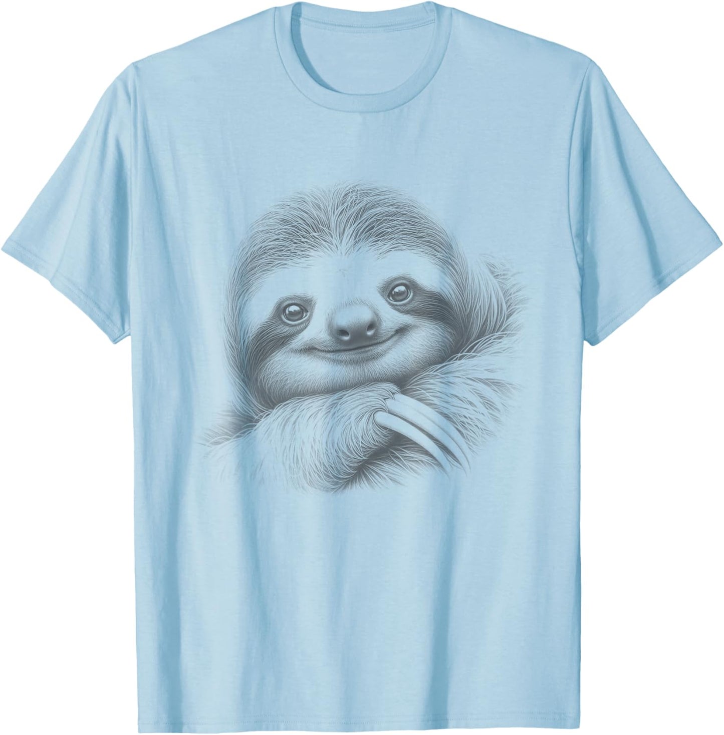 Vintage Sloth Drawing Art Design T-Shirt - T-Shirt | Light Blue