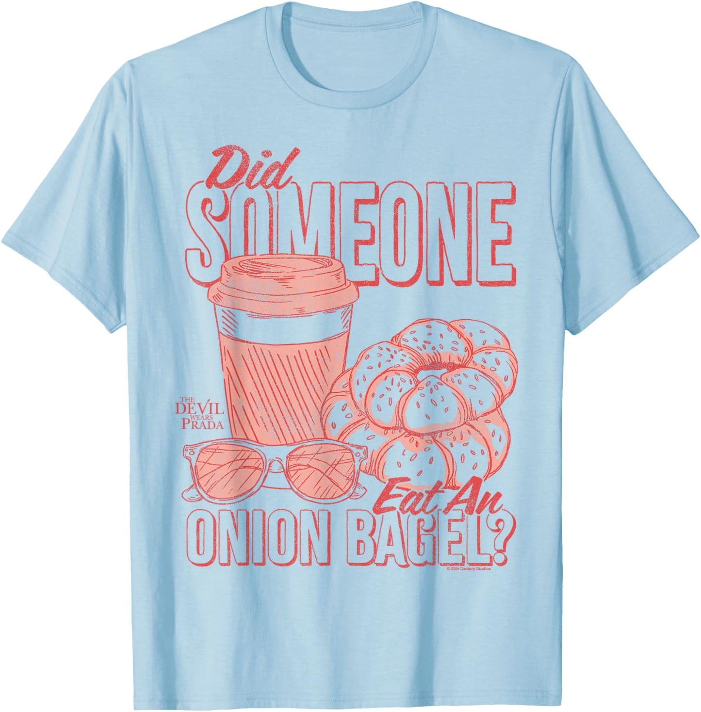 The Devil Wears Prada Did Someone Eat an Onion Bagel? Sketch T-Shirt - T-Shirt | Light Blue