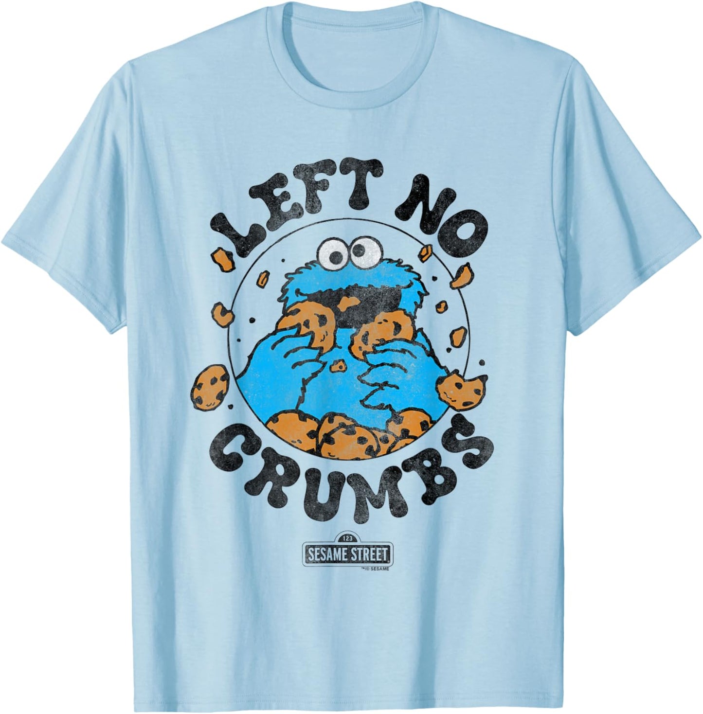 Sesame Street Cookie Monster He Ate Circle T-Shirt - T-Shirt | Light Blue
