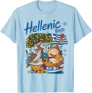 Greek Flag Outfit Idea for Kids with Hellenic Greece Roots T-Shirt - T-Shirt | Light Blue
