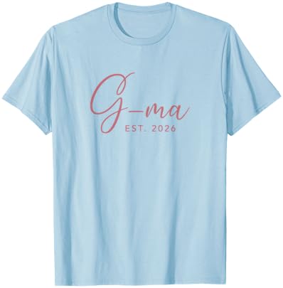 G-Ma 2026 Grandma Announcement Cute Pink T-Shirt - T-Shirt | Light Blue