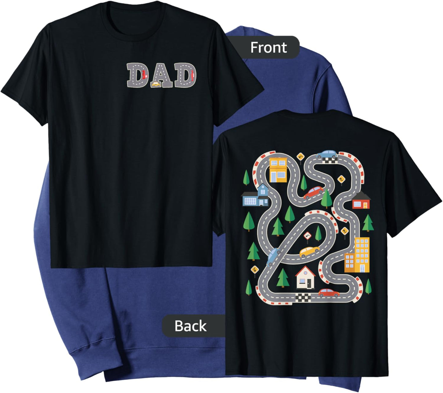 Cool Playmat Car Race Track On Back DAD Toddler (Two Side) Sweatshirt - Sweatshirt | Navy