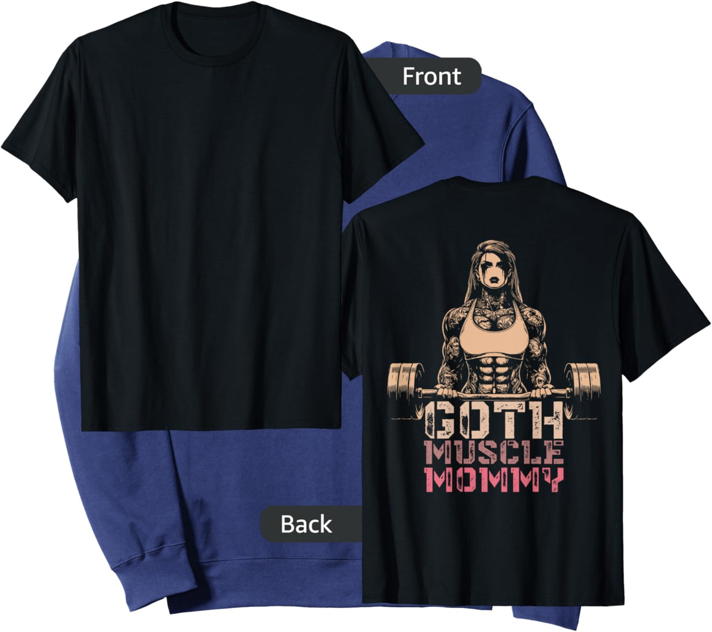 Goth Muscle Mommy Pump Cover Gym Weightlifting Sweatshirt - Sweatshirt | Navy