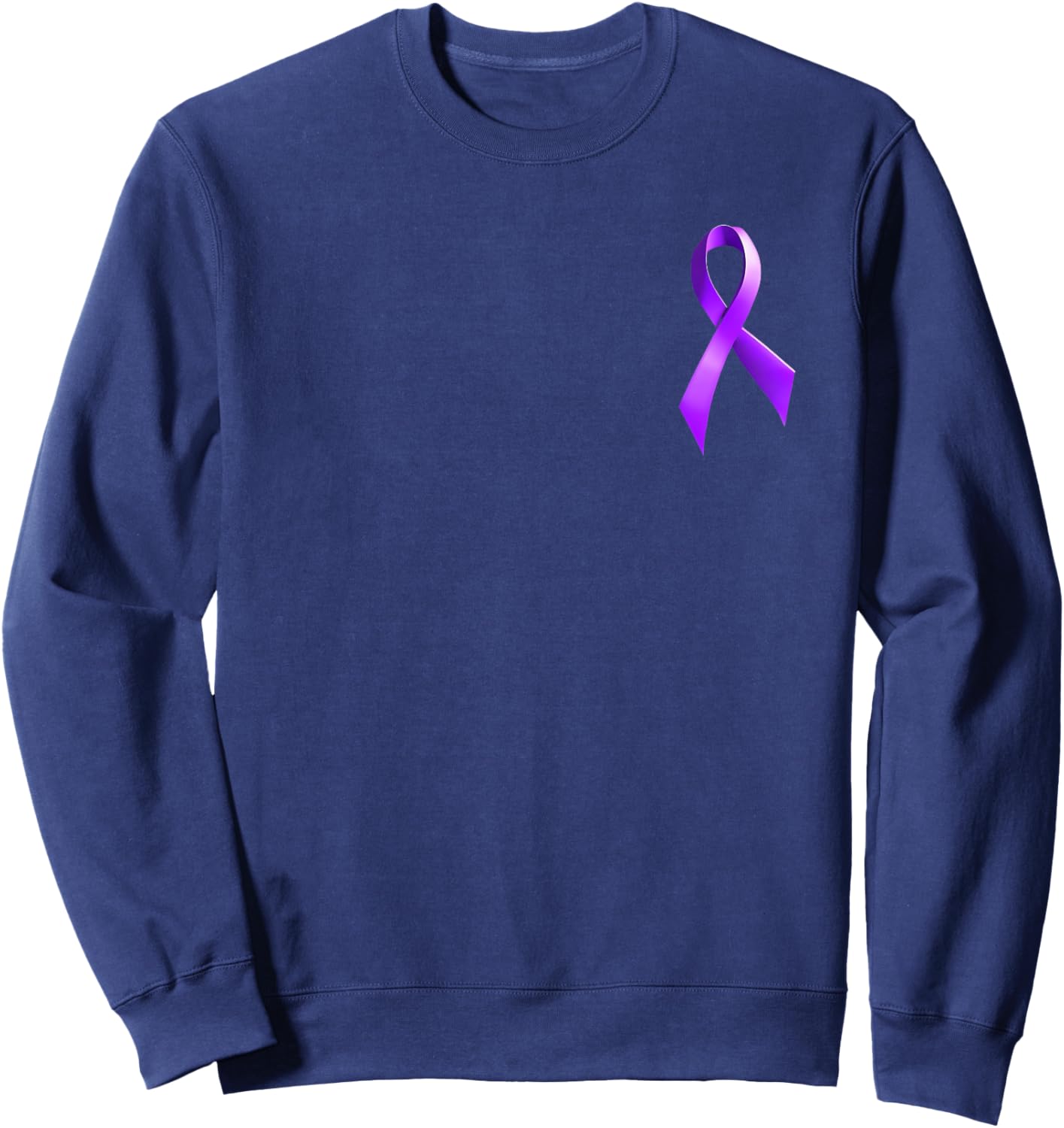 Pancreatic Cancer Purple Ribbon Sweatshirt - Sweatshirt | Navy