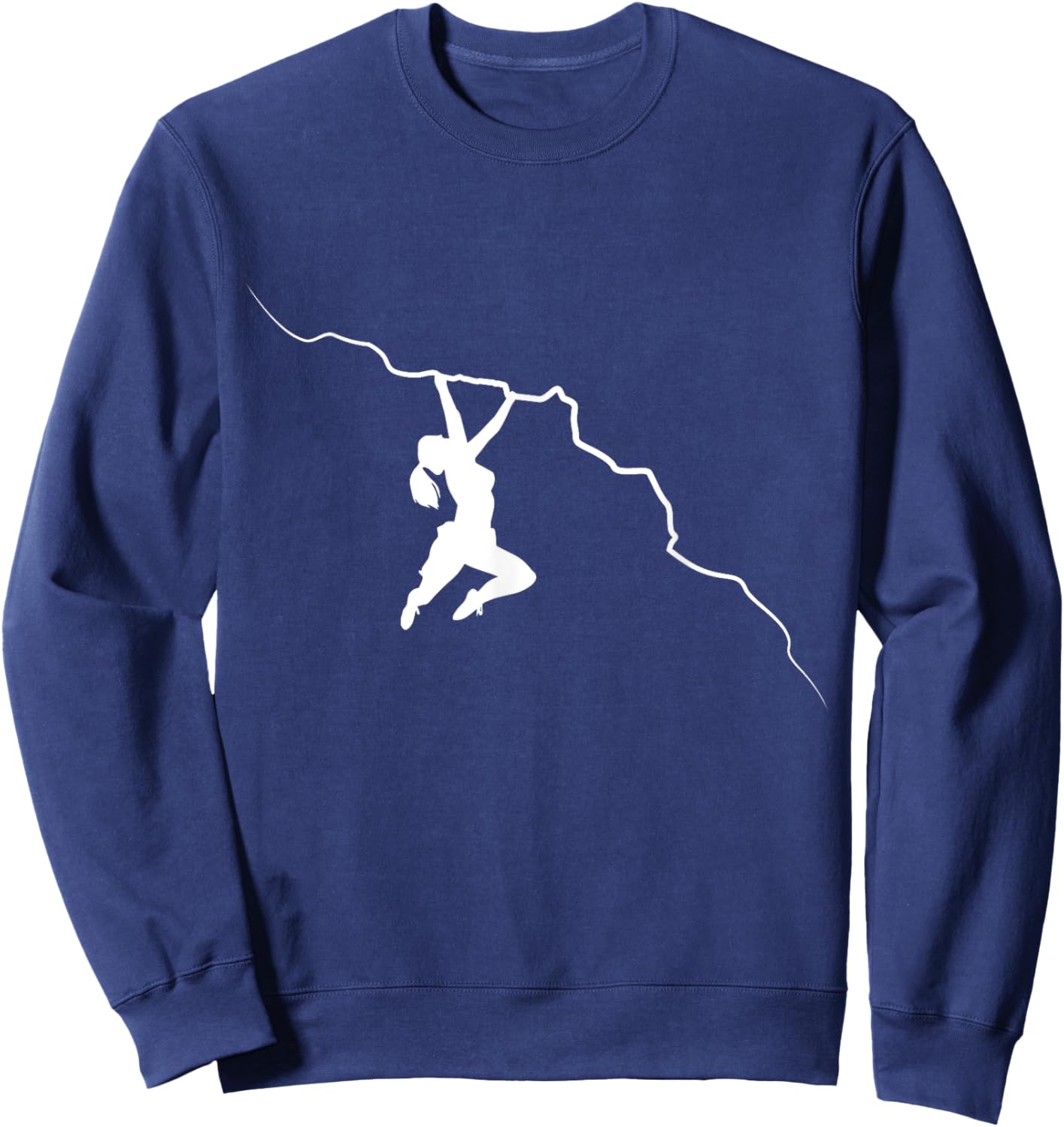 Simple Drawn line art Bouldering Rock Climbing Girl Sweatshirt - Sweatshirt | Navy