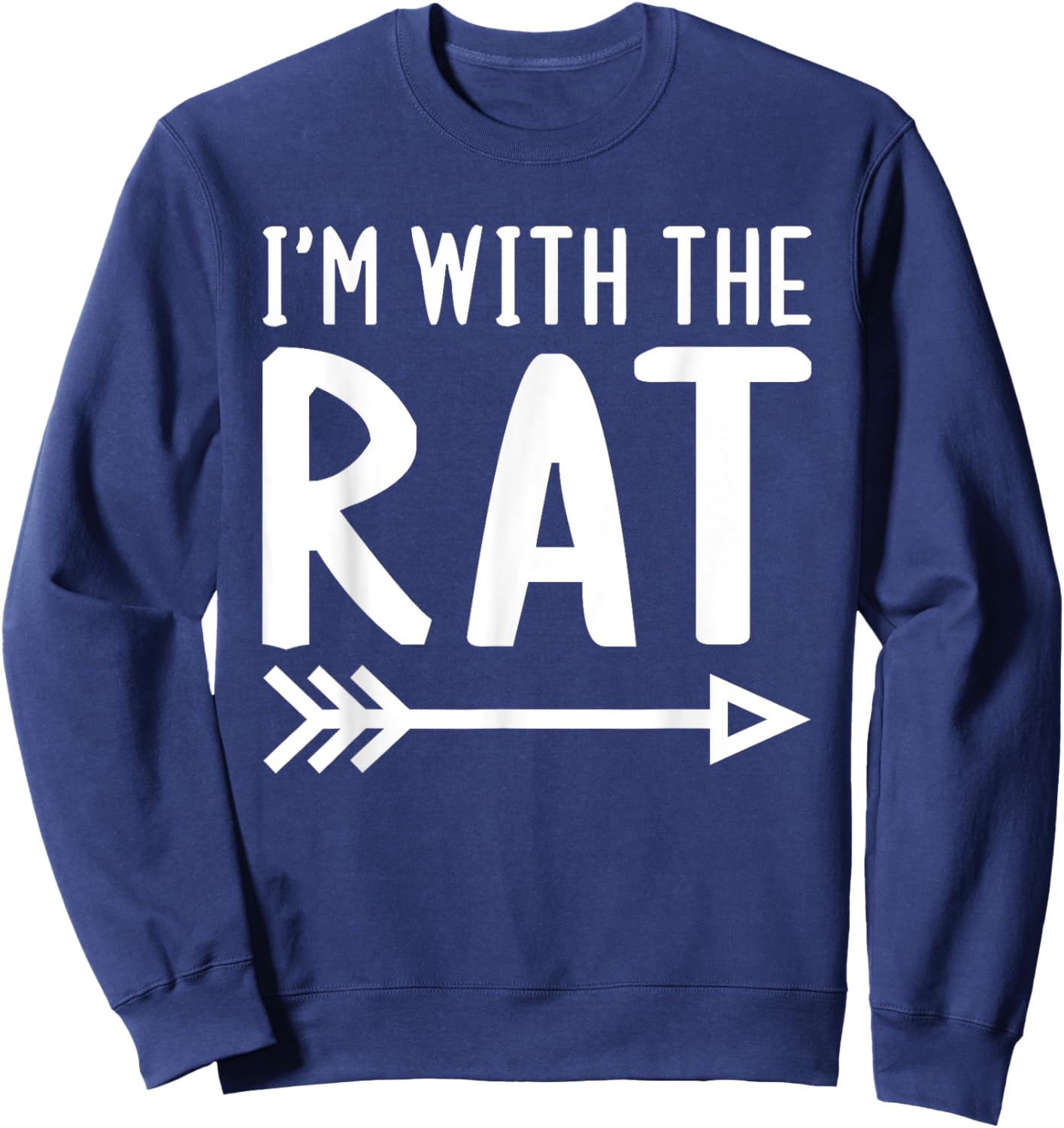 I'm With The Rat Funny Matching Halloween Couple Costume Sweatshirt - Sweatshirt | Navy