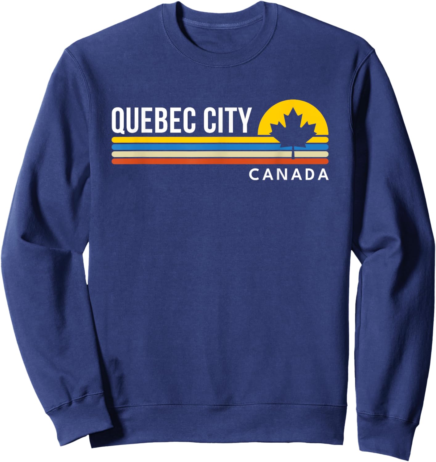 Quebec City Canada Flag Vintage Retro Souvenirs Sweatshirt - Sweatshirt | Navy